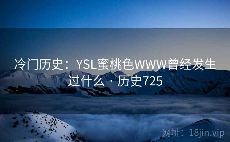 冷门历史：YSL蜜桃色WWW曾经发生过什么 · 历史725